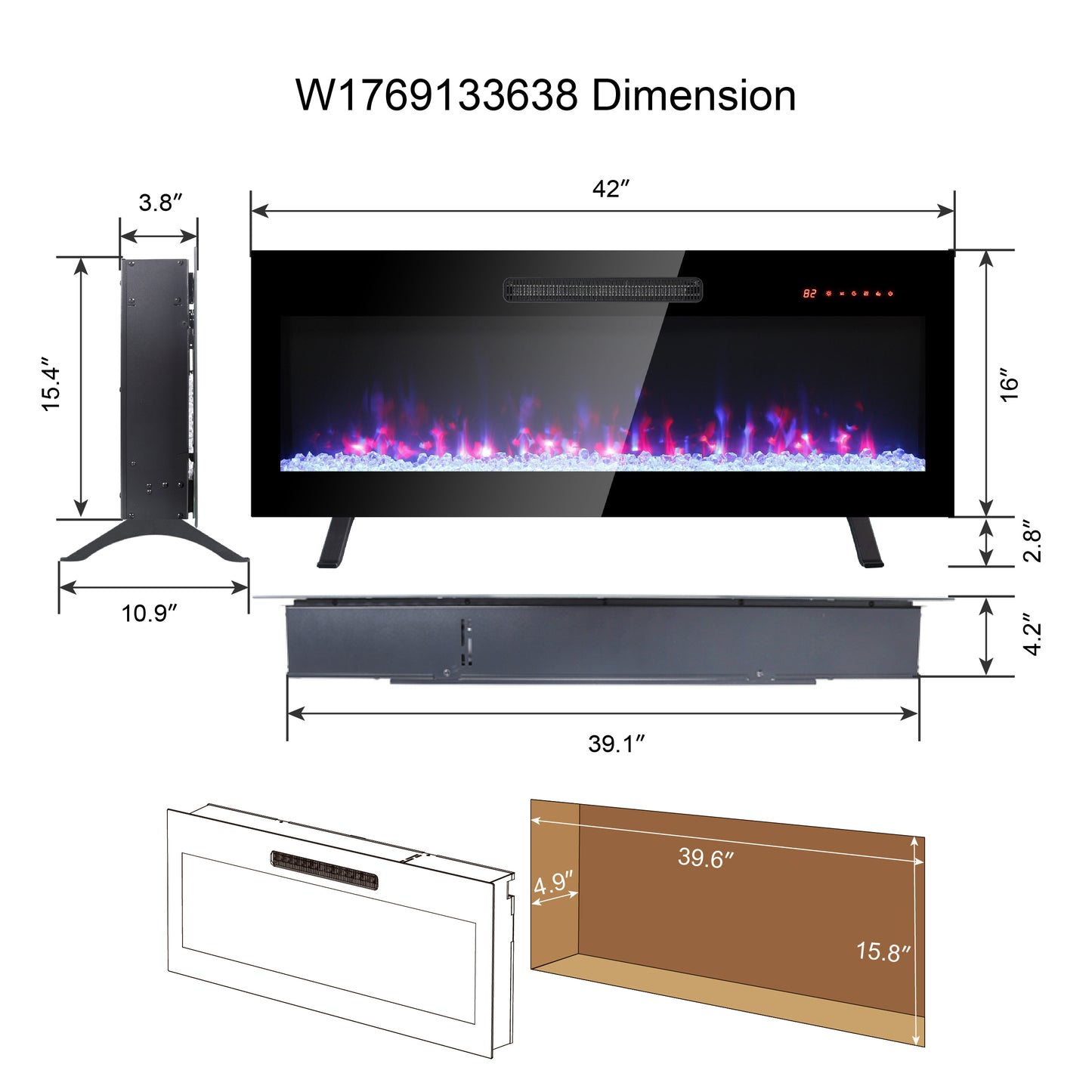 Marites Modern Ultra Thin Wall Fireplace