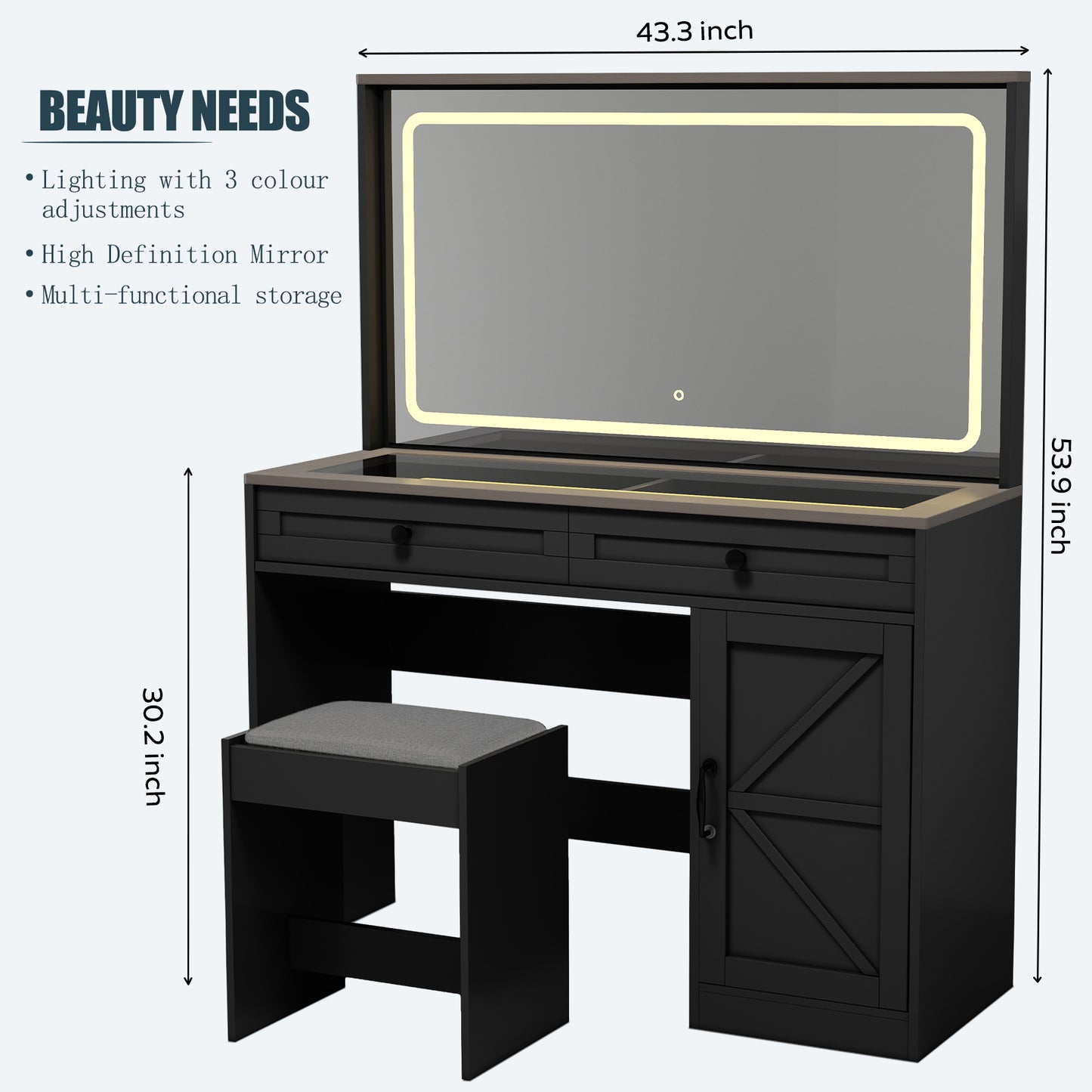 Irvington Craftsman Makeup Vanity