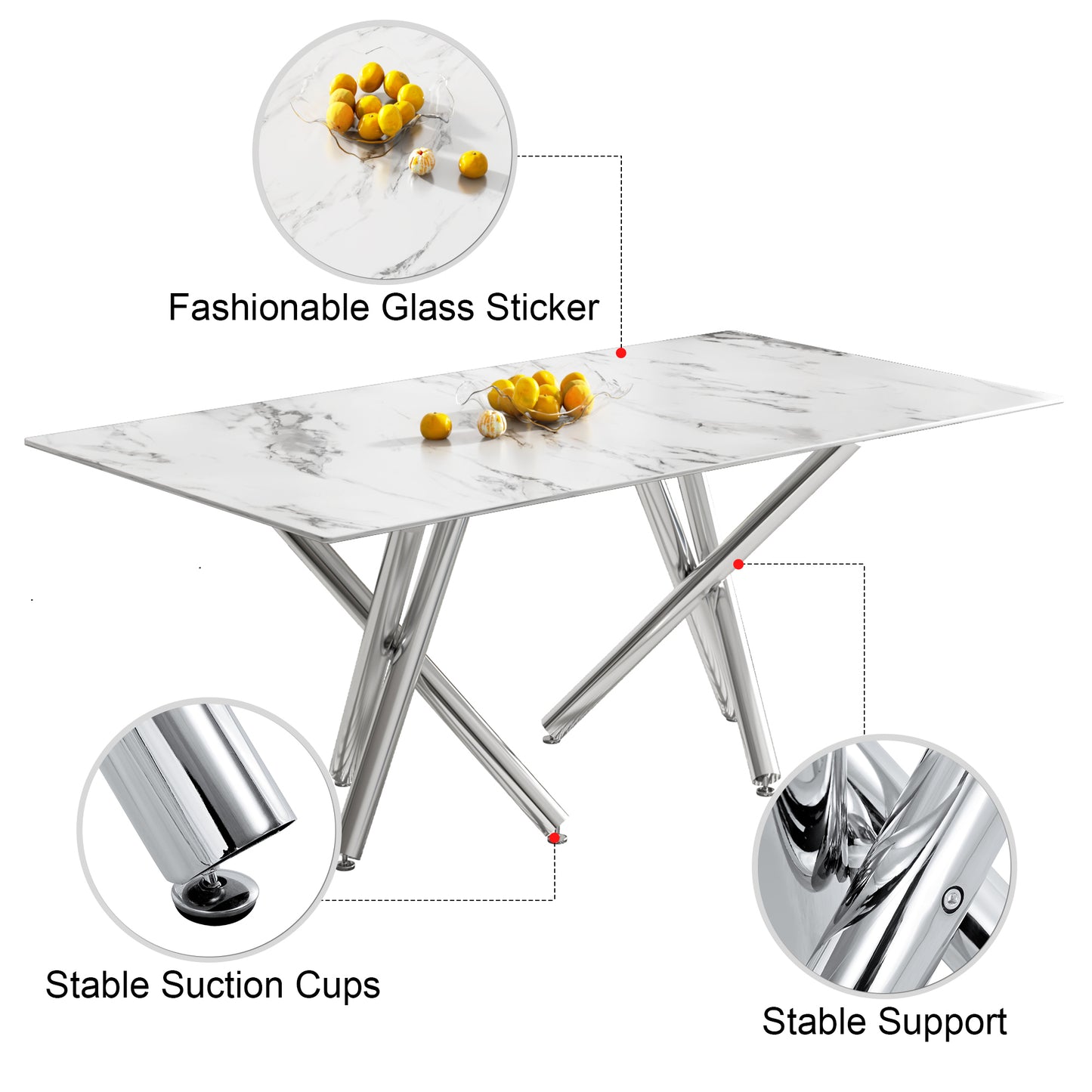 Emery Modern Glass Dining Table