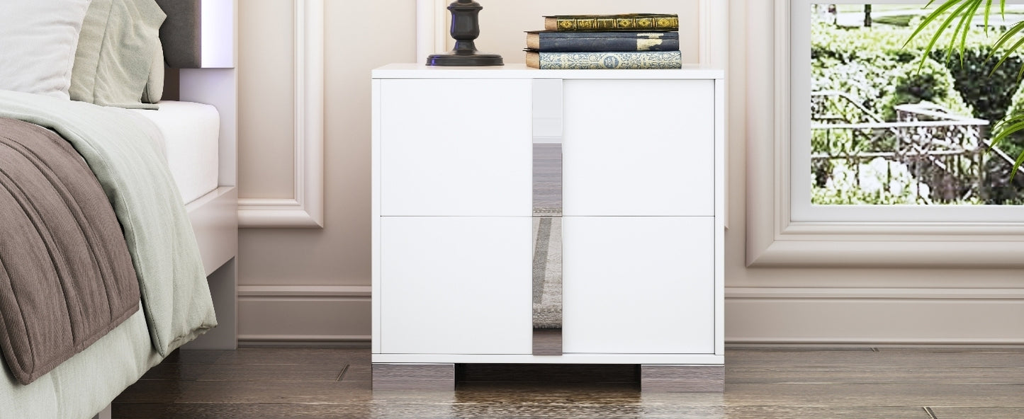 Mission Contemporary Mirrored Elegant Nightstand