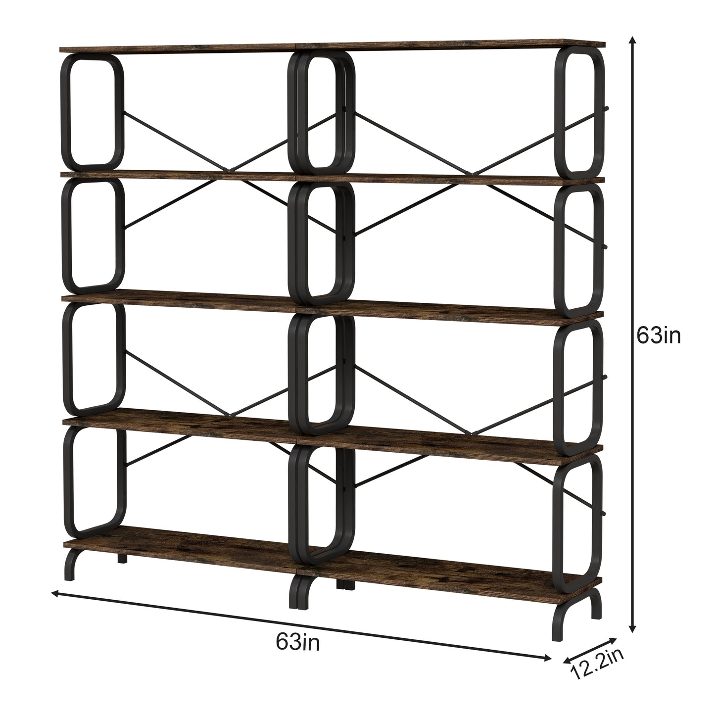 Bartholomew Industrial Open Bookshelf Frame