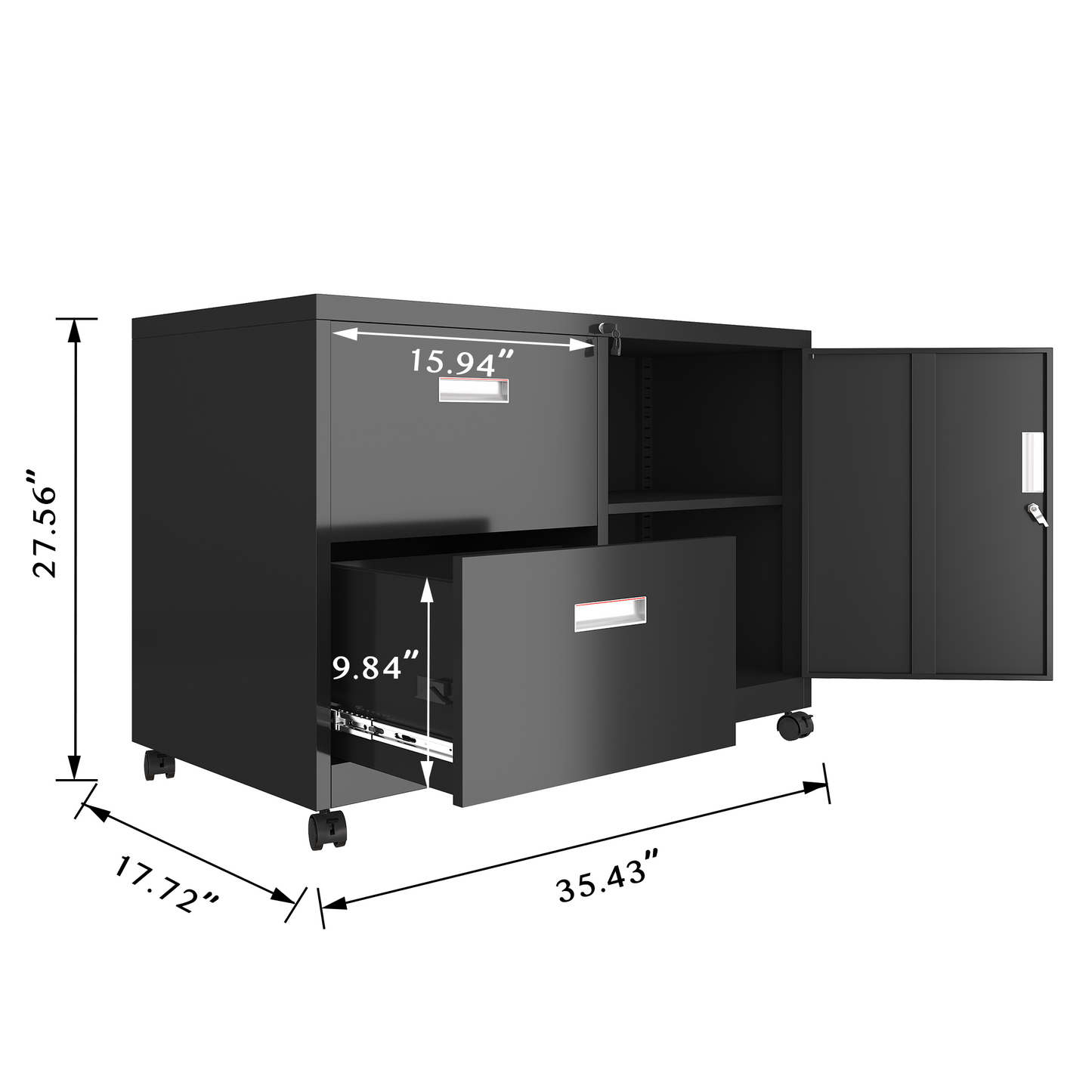 Silverleaf Modern Metal Filing Cabinet Lock