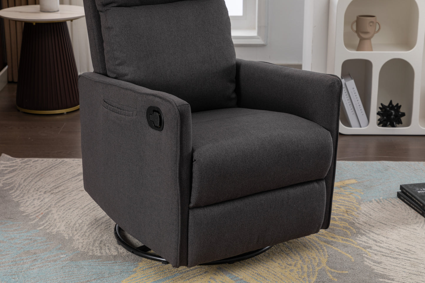 Amity Modern Cotton Linen Rocking Chair