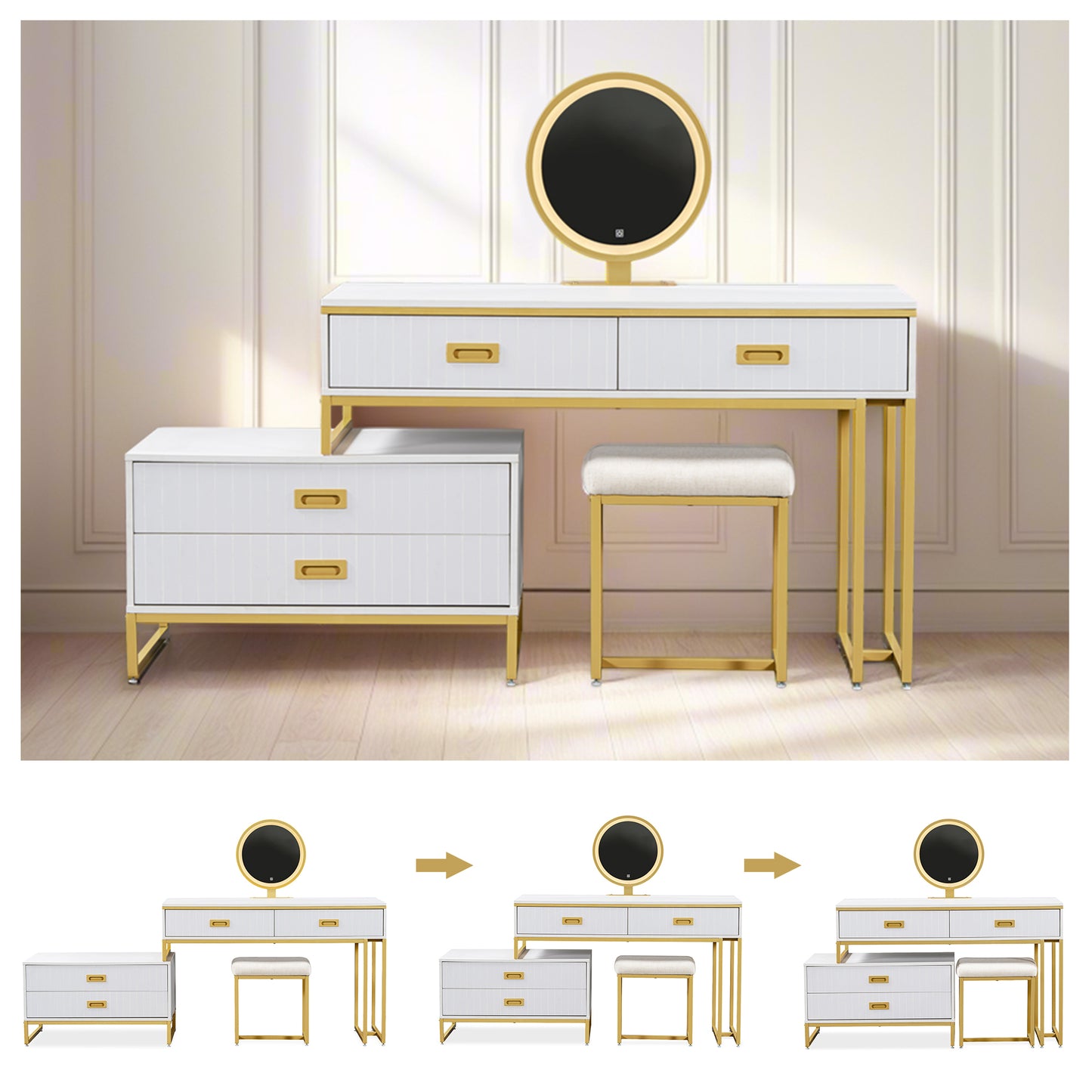 Somerset Modern Movable Vanity Table