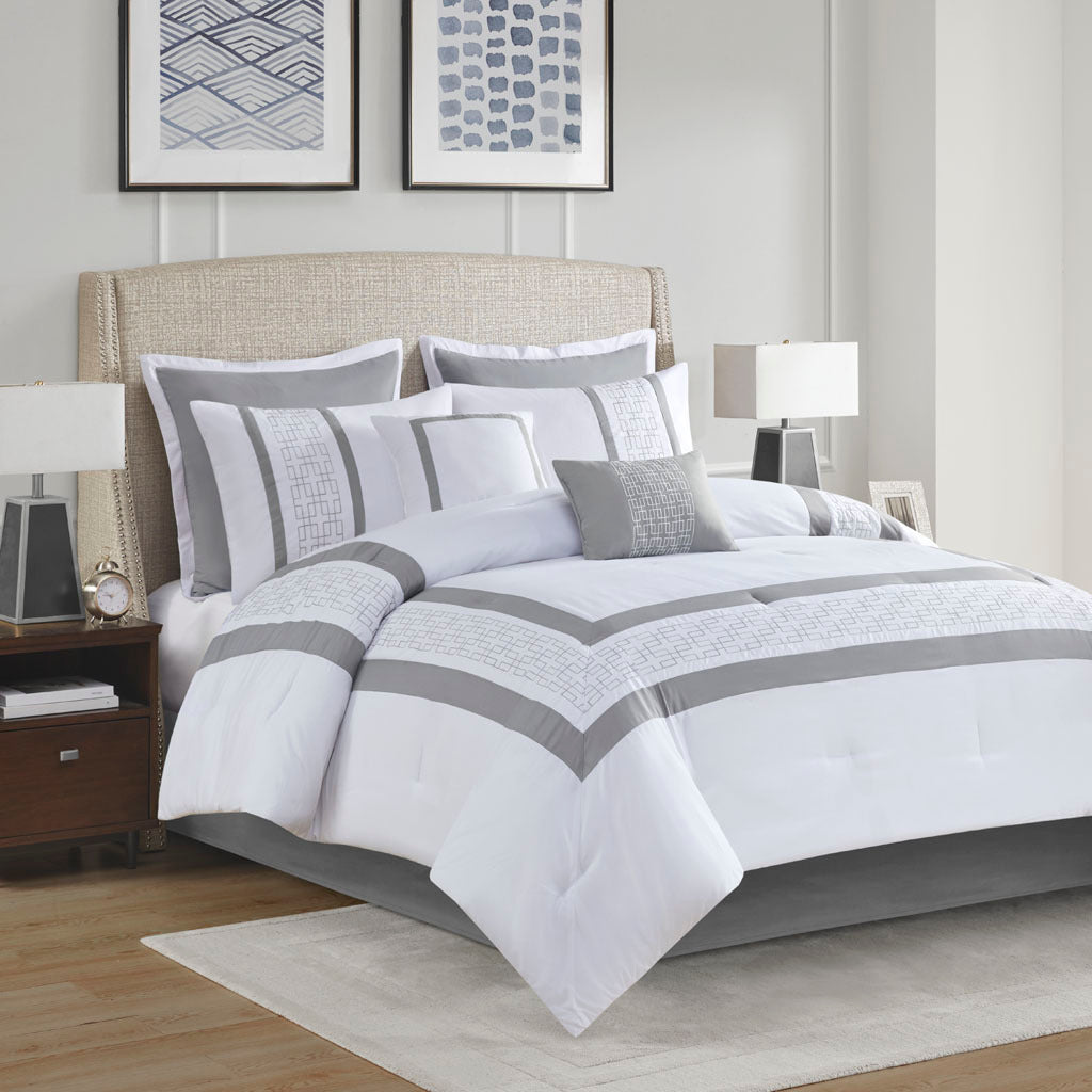 Niles Contemporary Embroidered Comforter Set