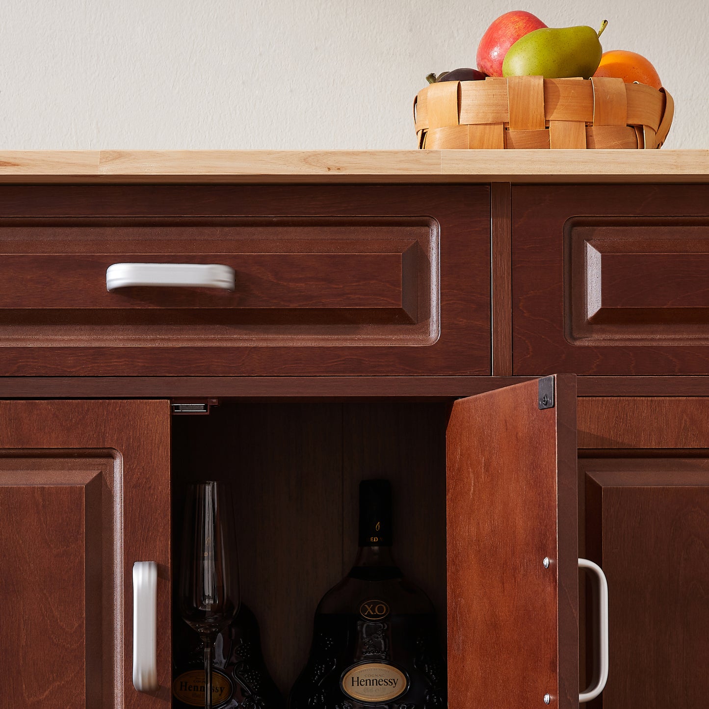 Elmcrest Traditional Velvet Kitchen Island Cart