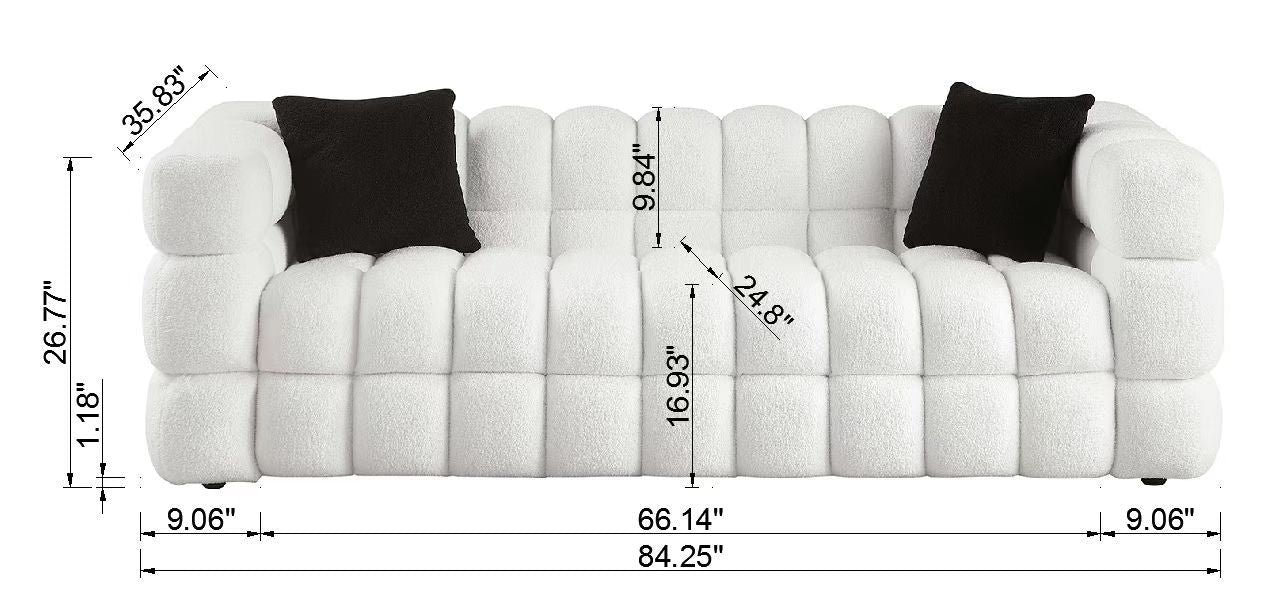 Silverleaf Contemporary Marshmallow Boucle Sofa