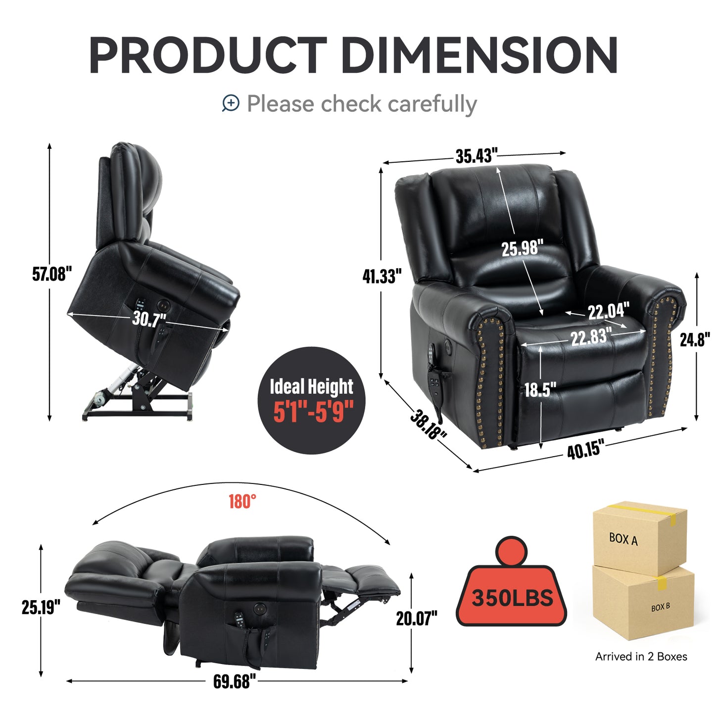 Sonoma Modern Genuine Leather Recliner Chair