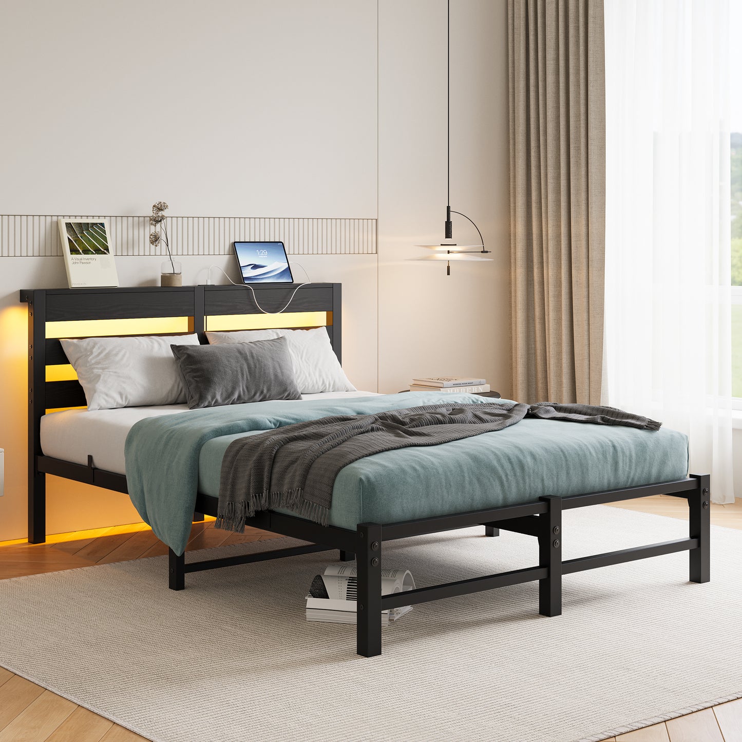 Amity Industrial Metal Storage Bed