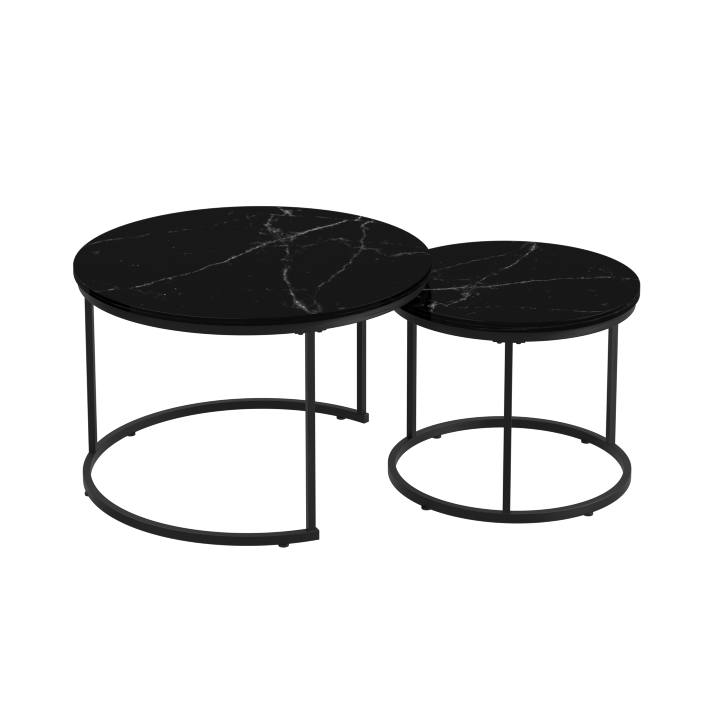 Irvington Contemporary Velvet Nesting Coffee Tables