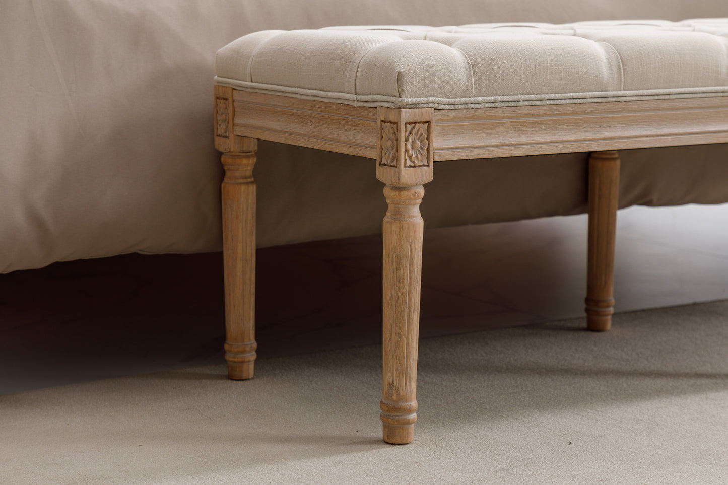 Oakridge Mid-Century Upholstered Tufted Bench