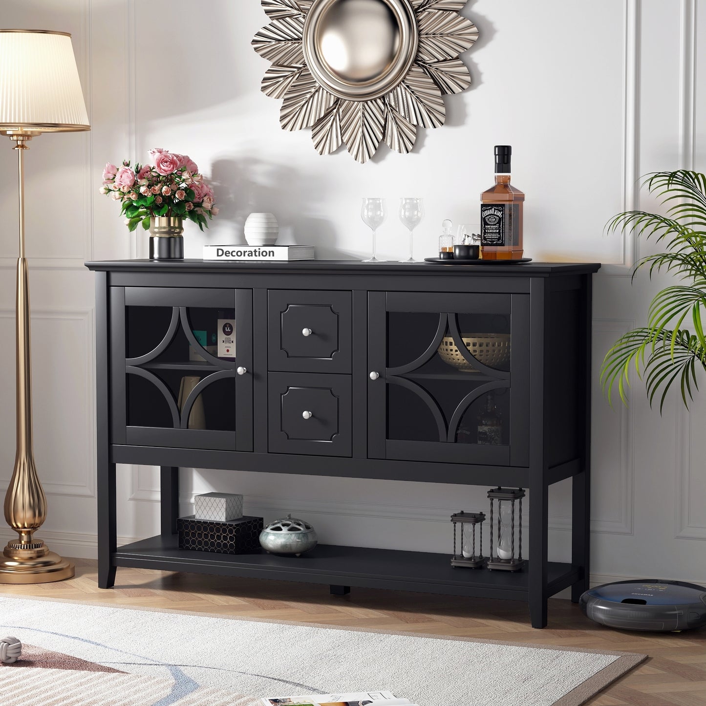 Lazzareschi Contemporary Media Sideboard Cabinet