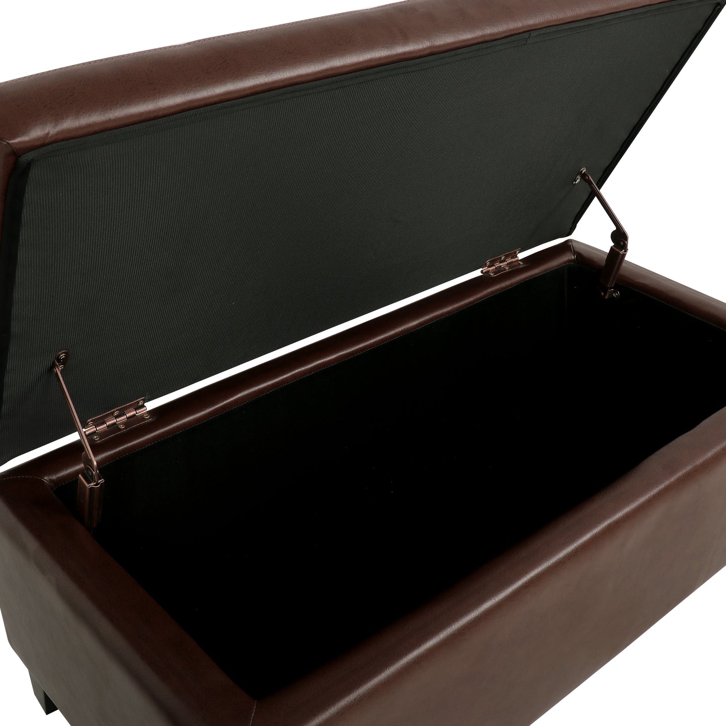 Marites Modern Leather Storage Ottoman