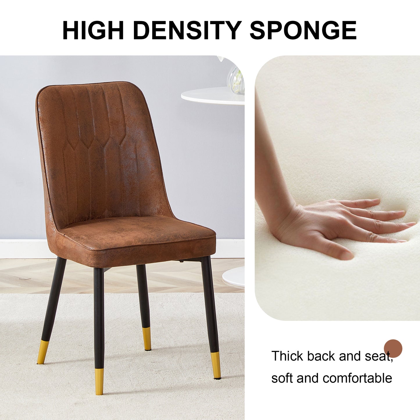 Justo Contemporary Velvet Metal legs Dining Chairs