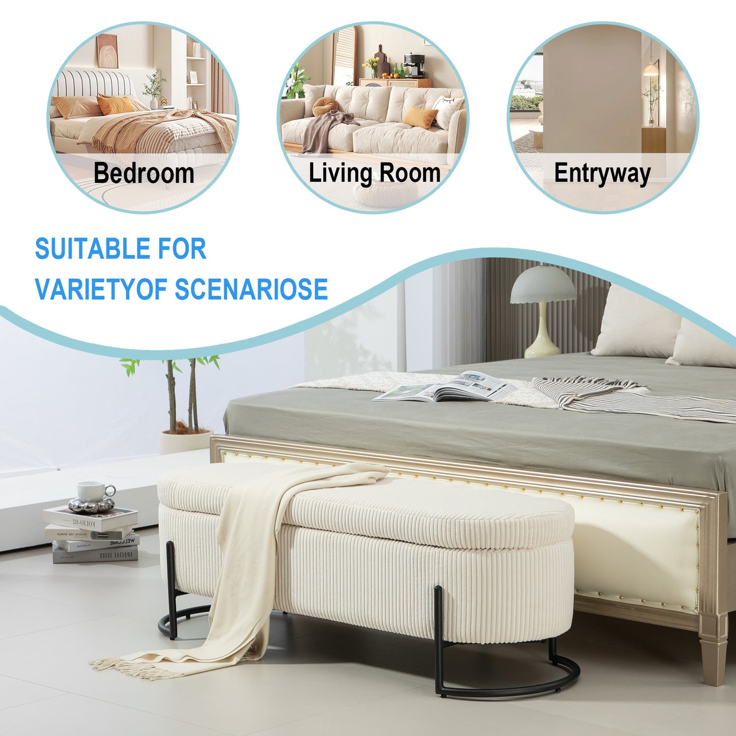 Lula Modern Upholstered Storage Ottoman
