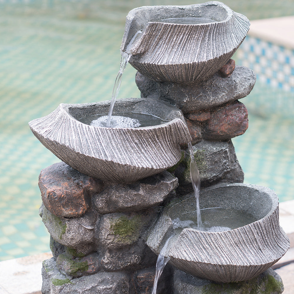 Fremont Contemporary Cascading Stone Fountain