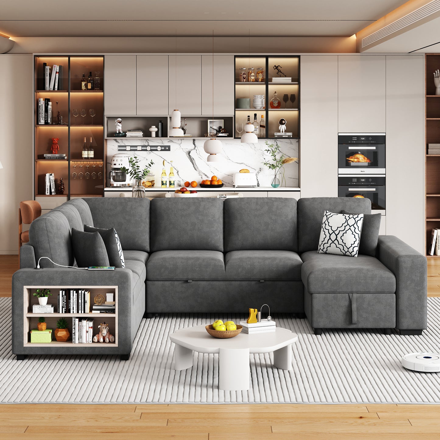 Lazzareschi Contemporary Pull-out Storage Sofa