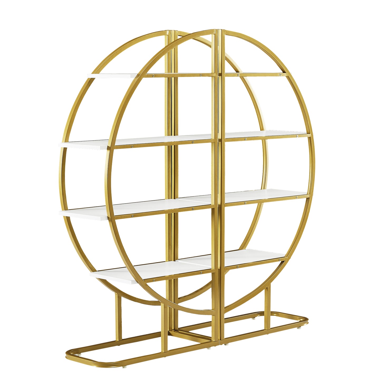 Emery Modern Metal Round Bookshelf