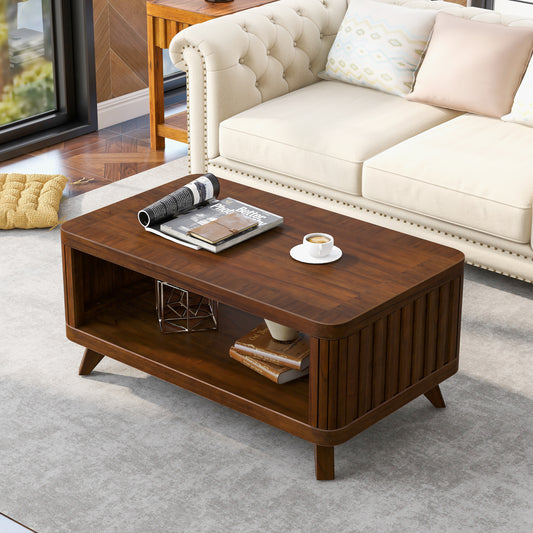 Emery Mid-Century Espresso Wood Coffee Table