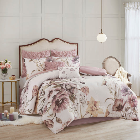 Amity Contemporary Blush Cotton Comforter Set