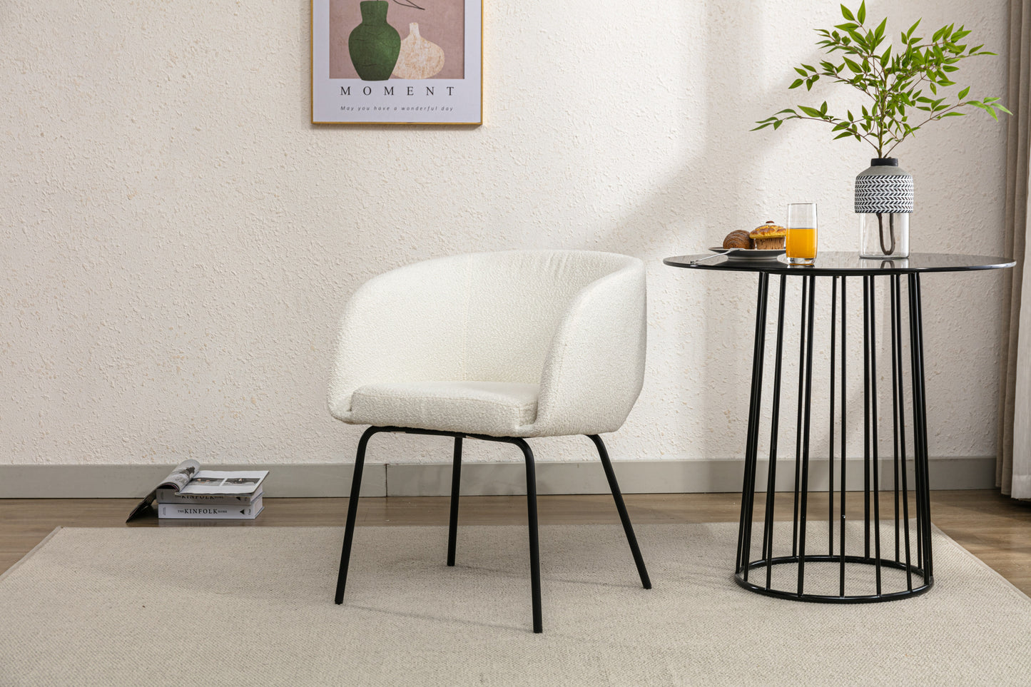 Emery Modern Boucle Fabric Dining Chair