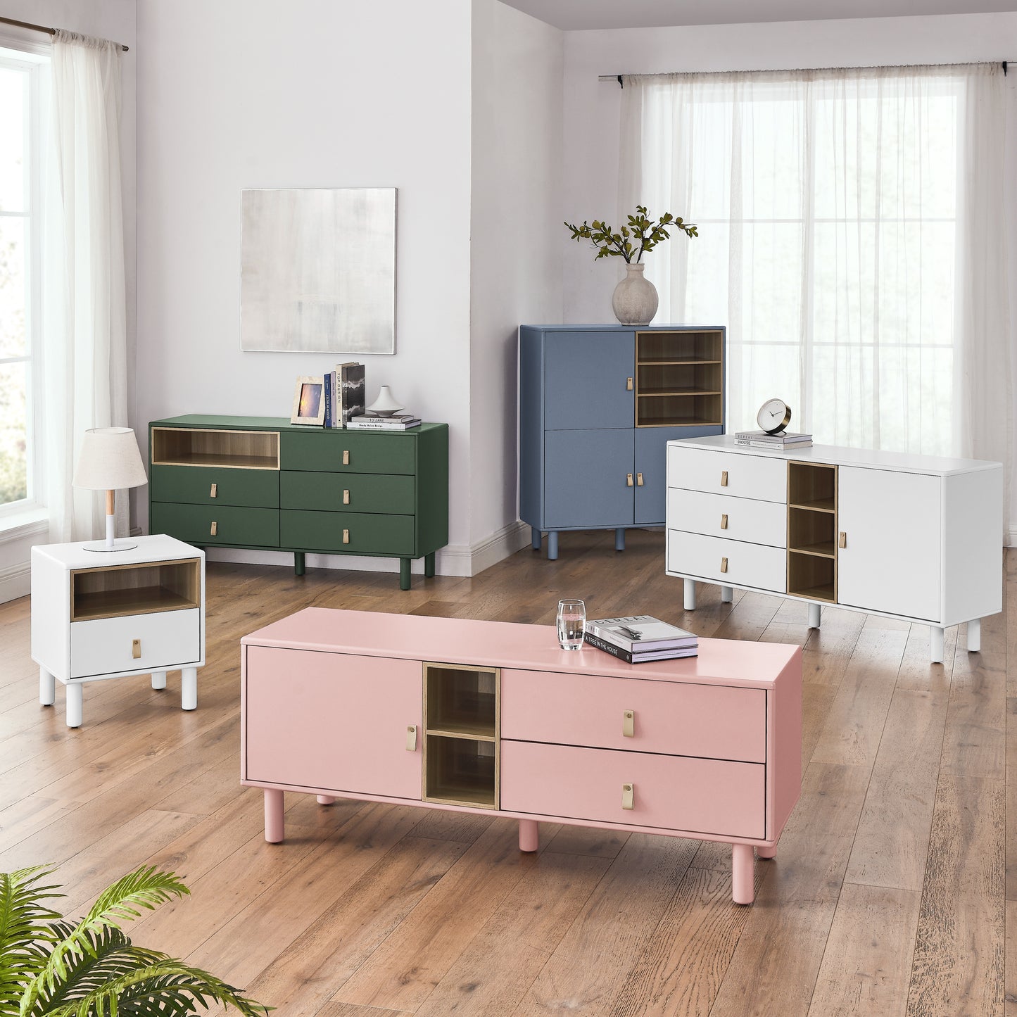 Jiron Modern Compact Drawer Table