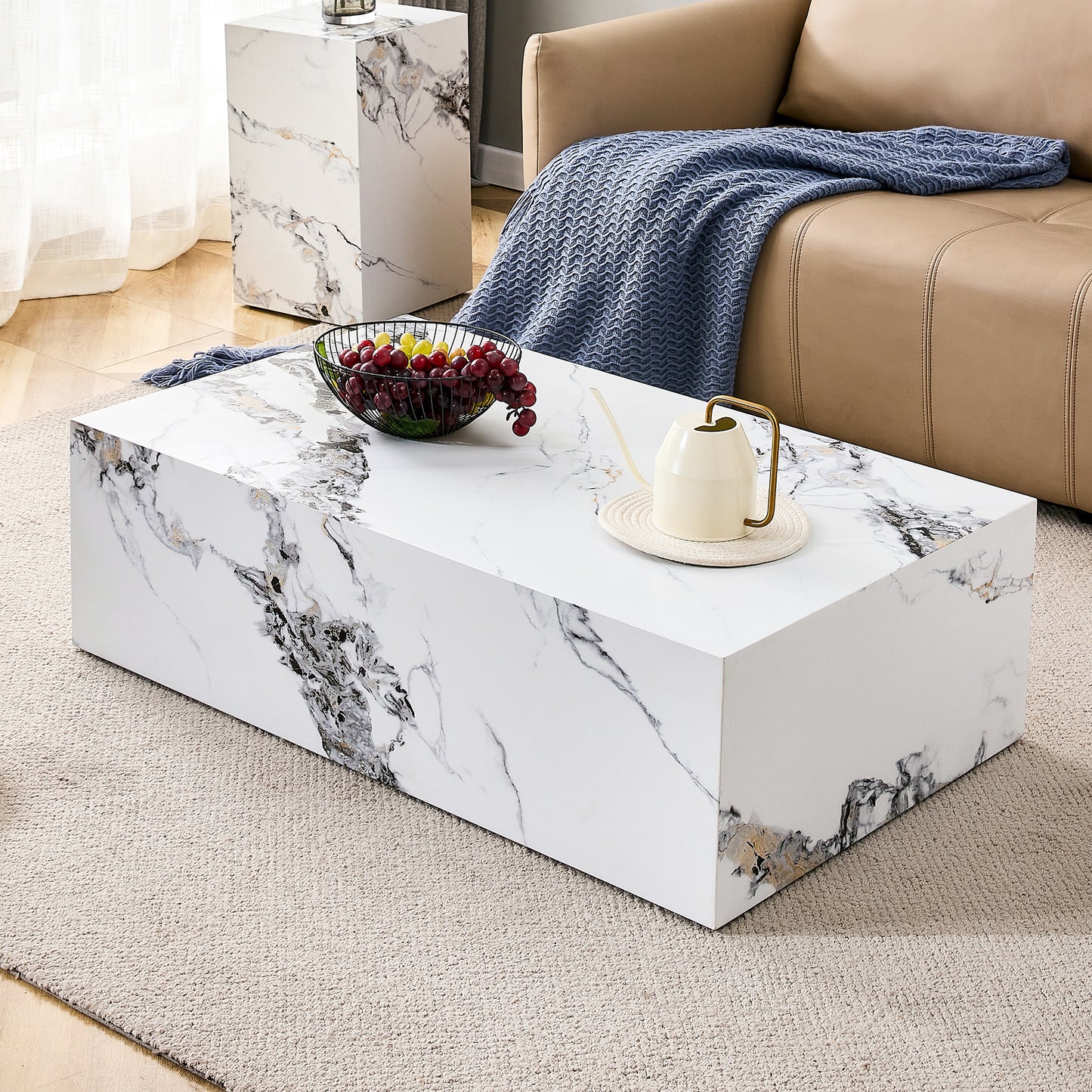 Kingsly Modern Marble Coffee Table