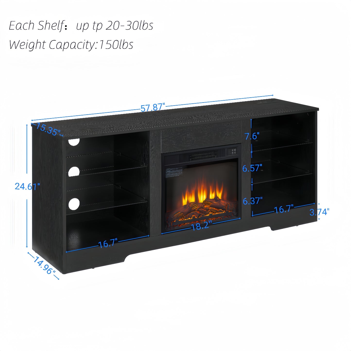 Lula Modern LED Fireplace TV Stand