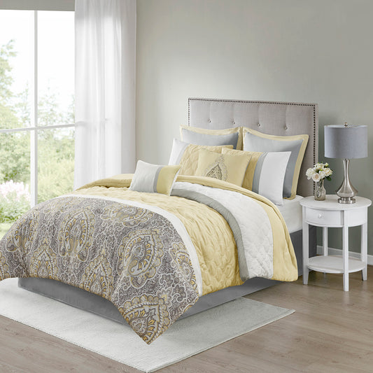 Emery Contemporary Velvet Comforter Set