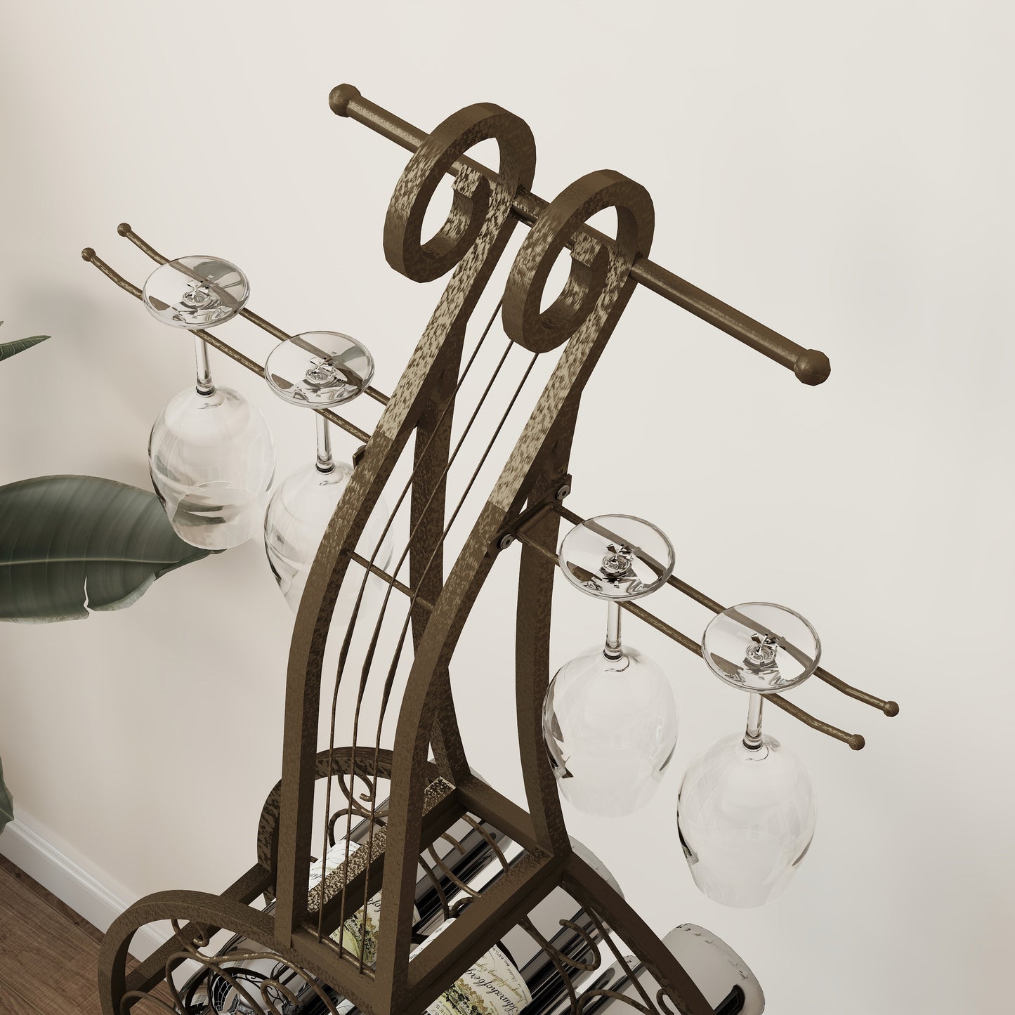 Mission Industrial Cello Shape Wine Bakers Rack