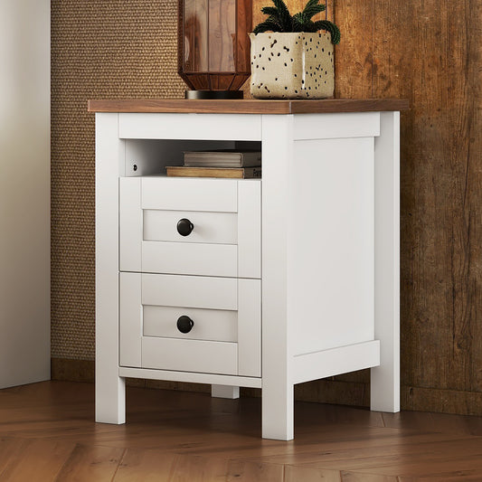 Warmsprings Modern Farmhouse Wooden Nightstand