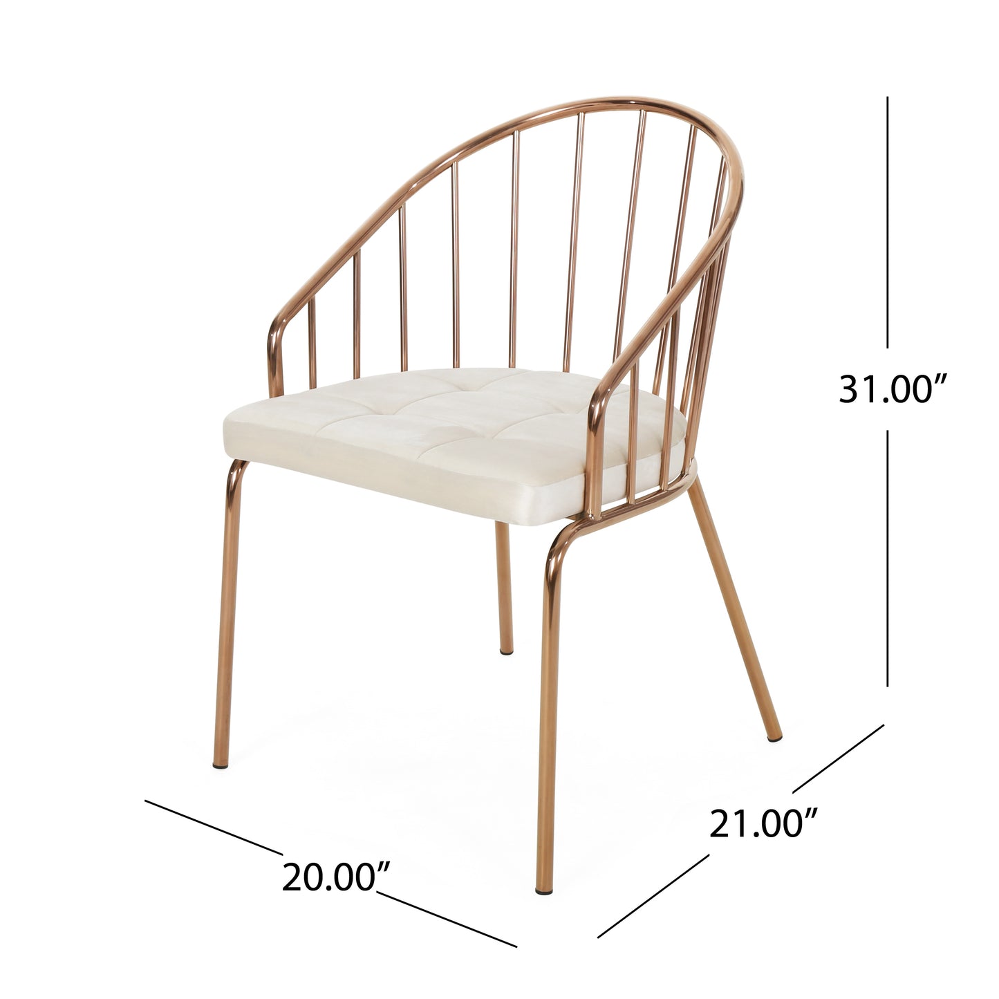 Niles Contemporary Steel Frame Velvet Dining Chair