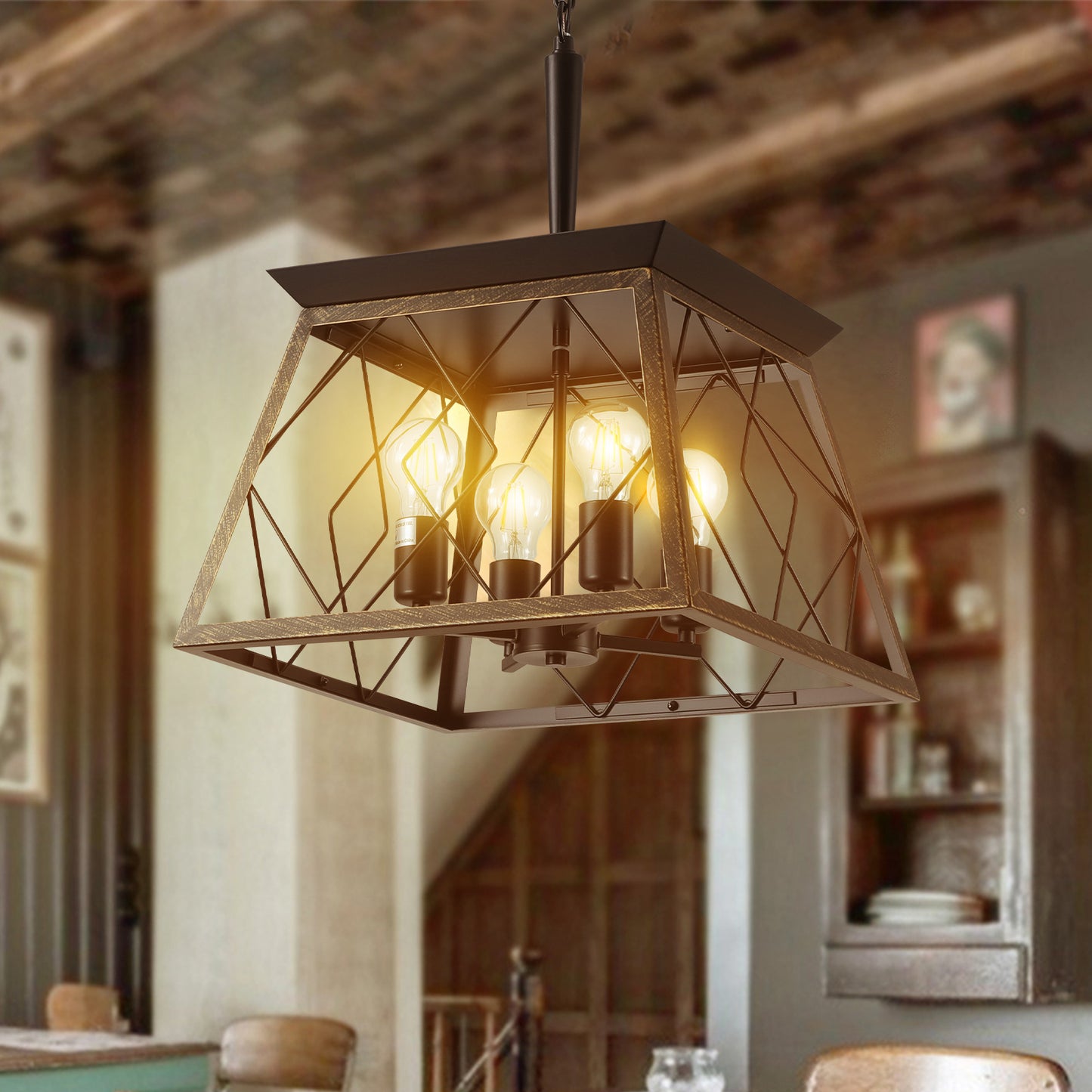 Kingsly Industrial Light Vintage Chandelier