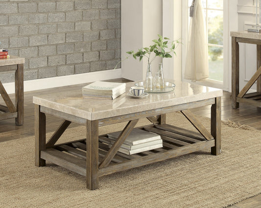 Emery Modern Angled Marble Cocktail Table