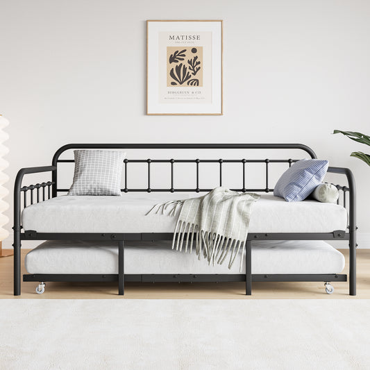 Marites Industrial  Metal Trundle Daybed