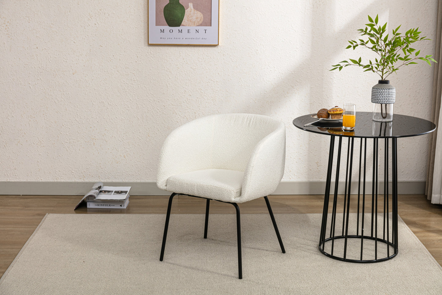 Emery Modern Boucle Fabric Dining Chair