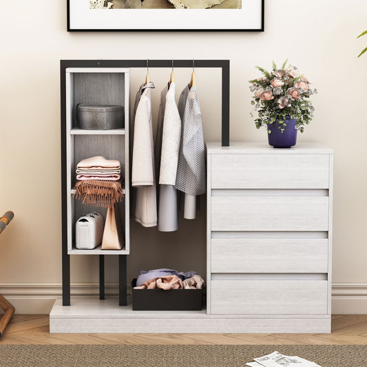 Jiron Modern Wardrobe with Drawers and Shelves