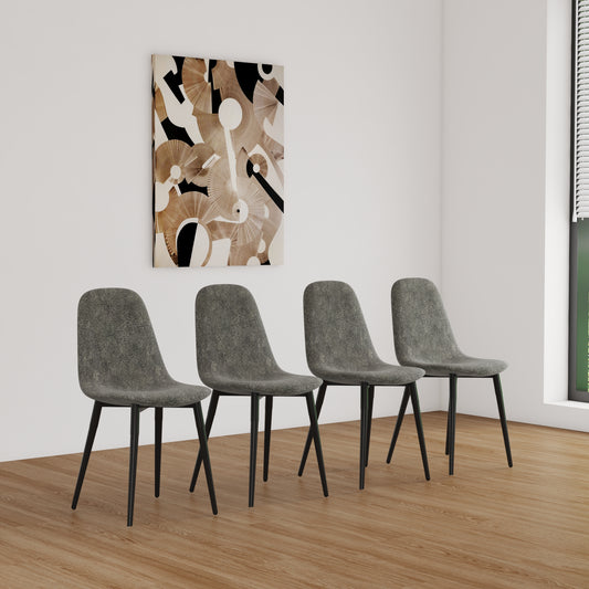 Calista Modern Spoon Shape Dining Chairs, Set of 4