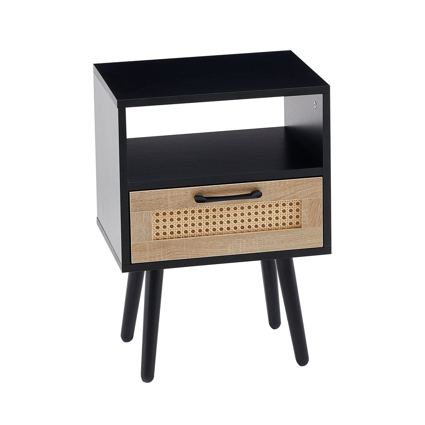 Ghivi Modern Rattan End Table Drawer
