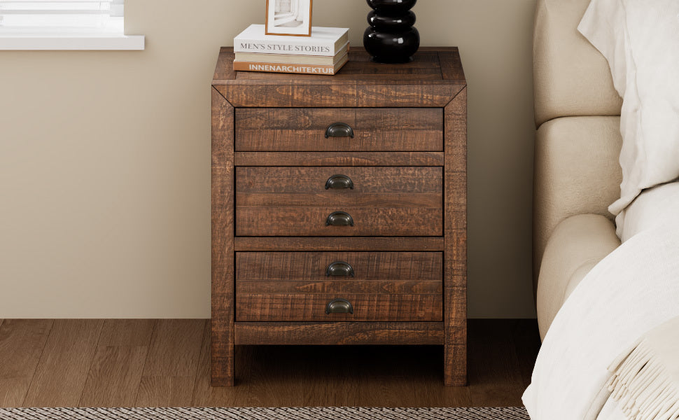 Ghivi Craftsman Rustic Nightstand