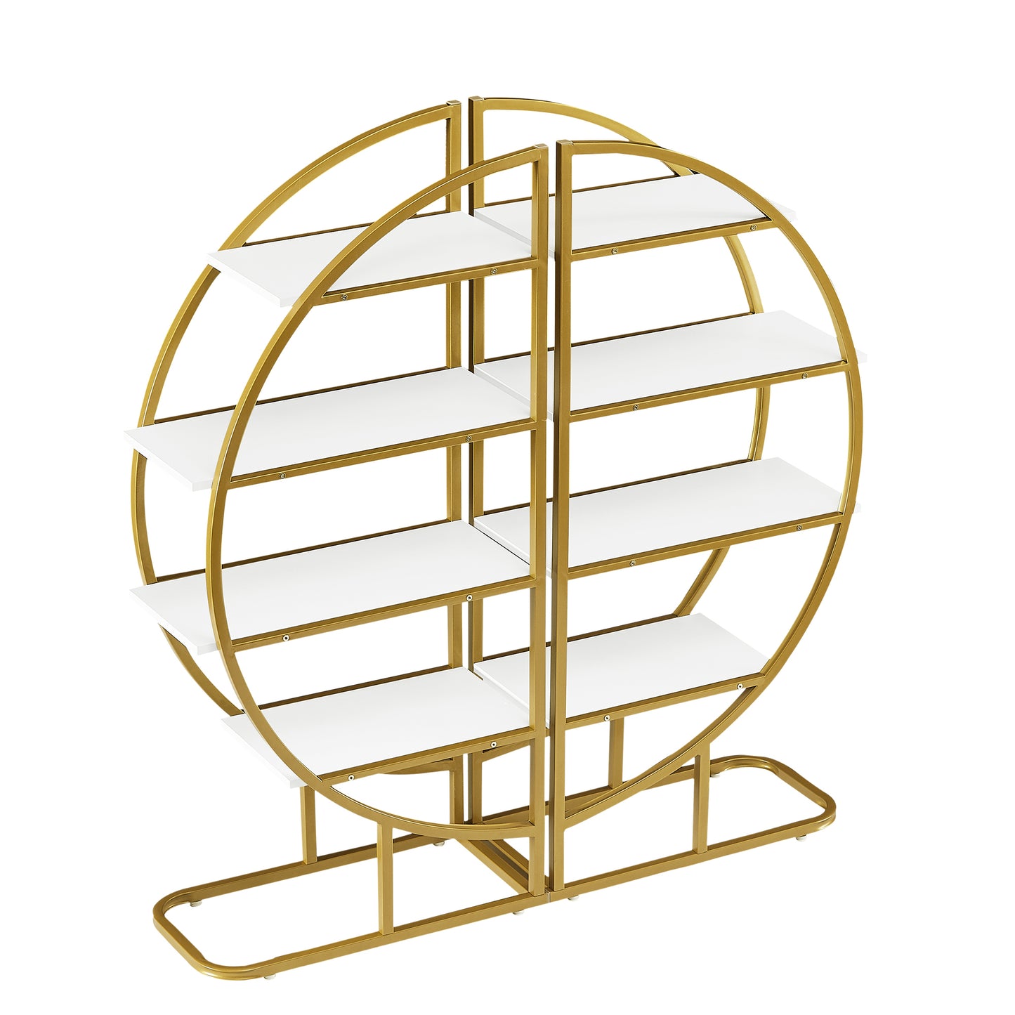 Emery Modern Metal Round Bookshelf