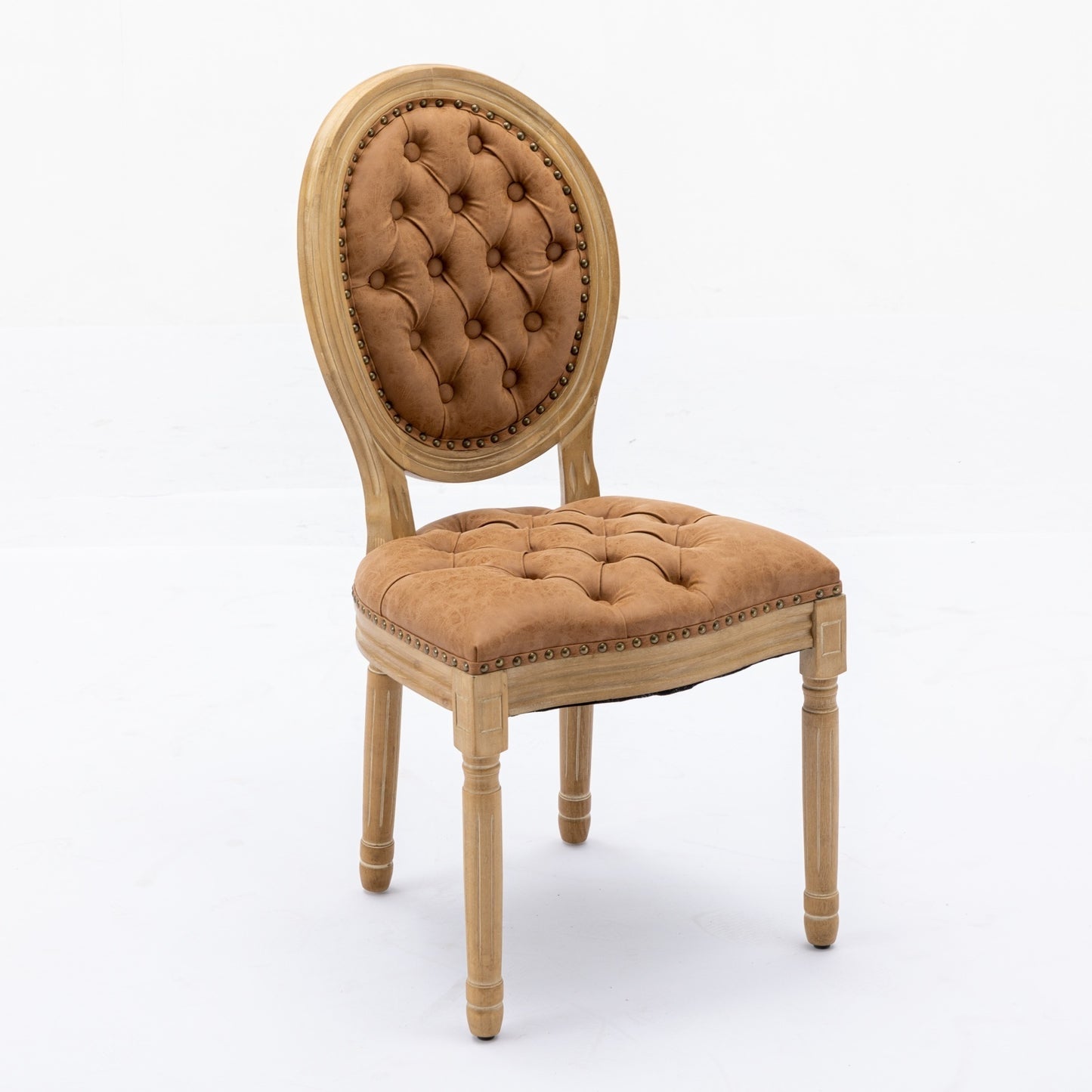 Lazzareschi Traditional Antique Leather Dining Chair