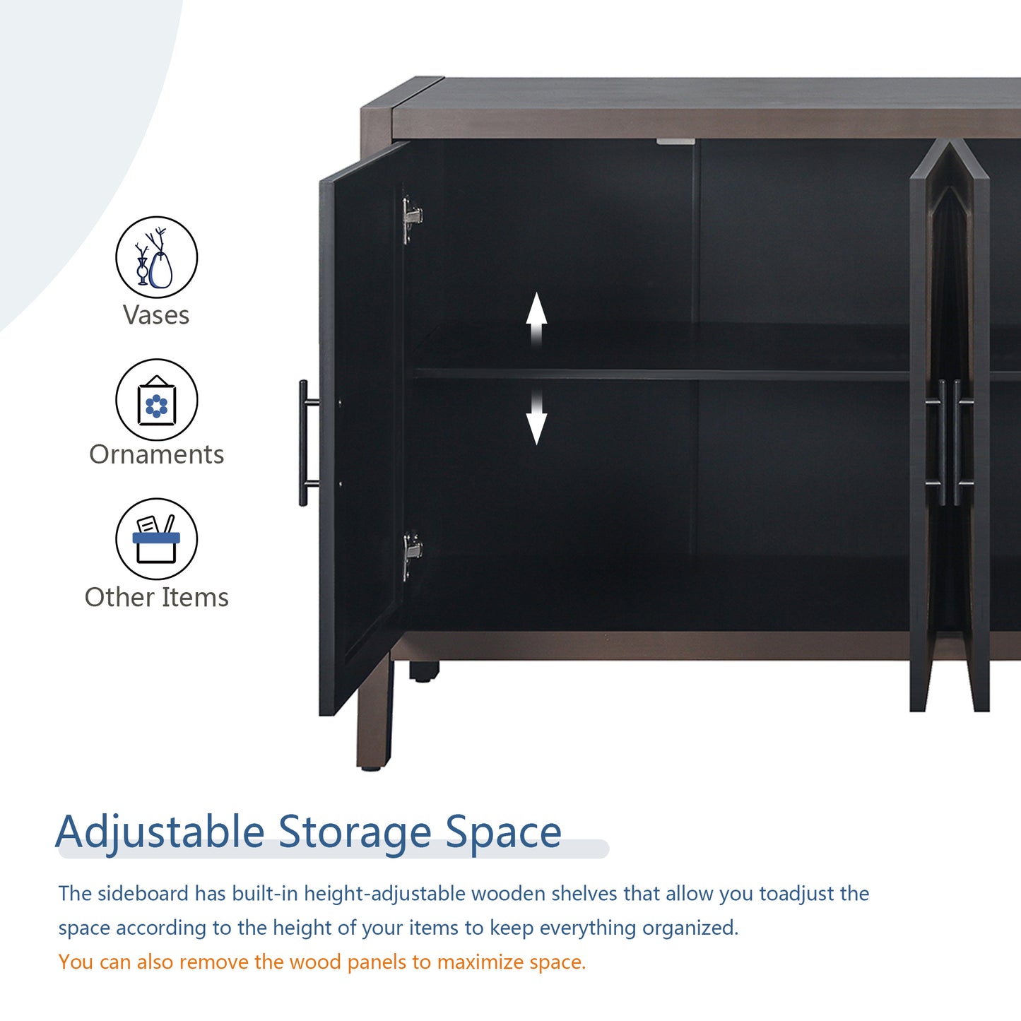 Centerville Modern Twill Wooden Sideboard Cabinet