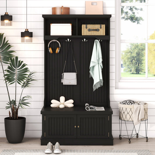 Niles Modern Storage Bench Coat Rack