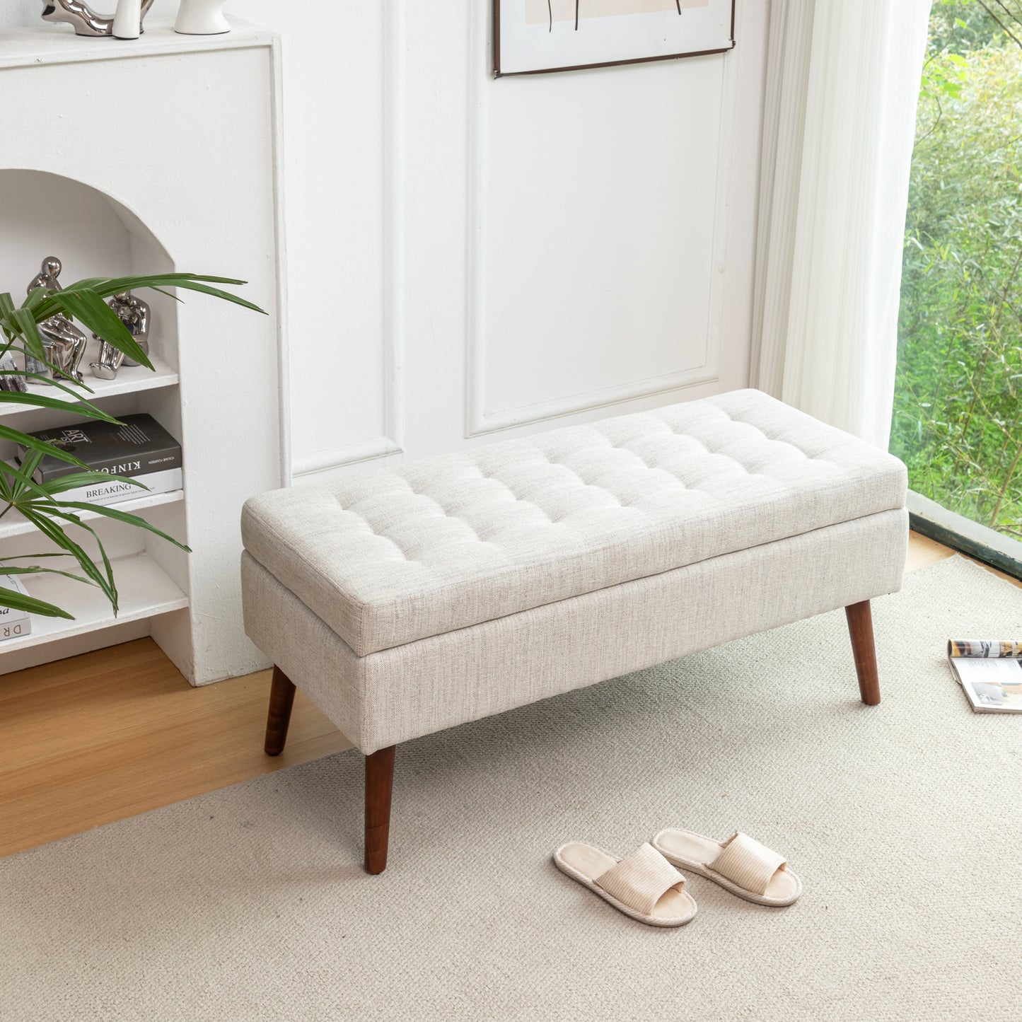 Kingsly Contemporary Upholstered Storage Bench