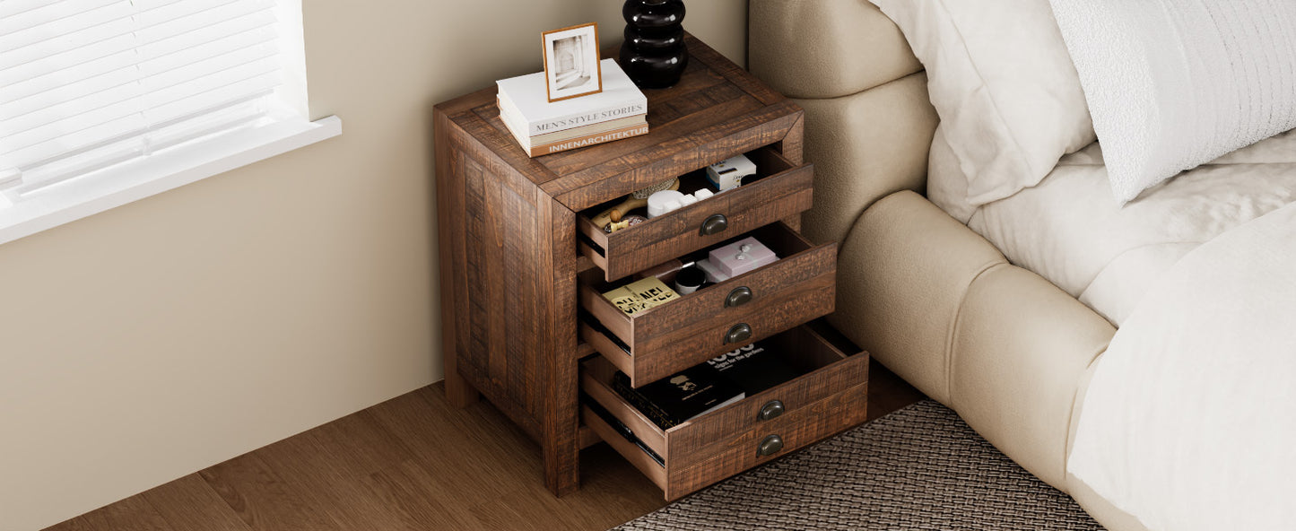 Ghivi Craftsman Rustic Nightstand