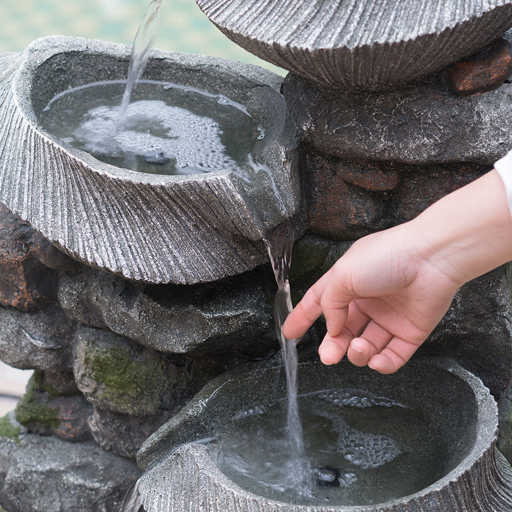Fremont Contemporary Cascading Stone Fountain
