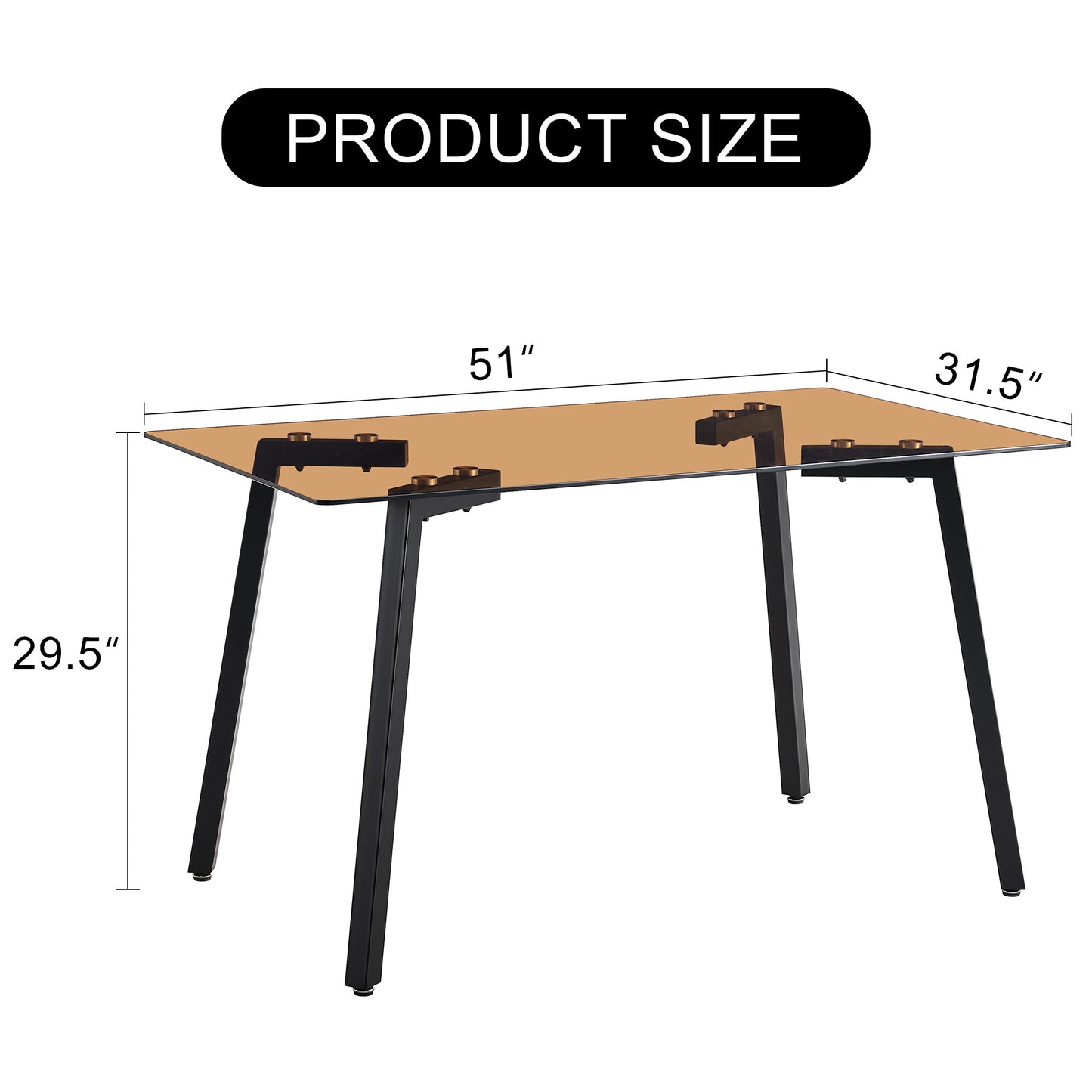 Lazzareschi Modern Glass Dining Table