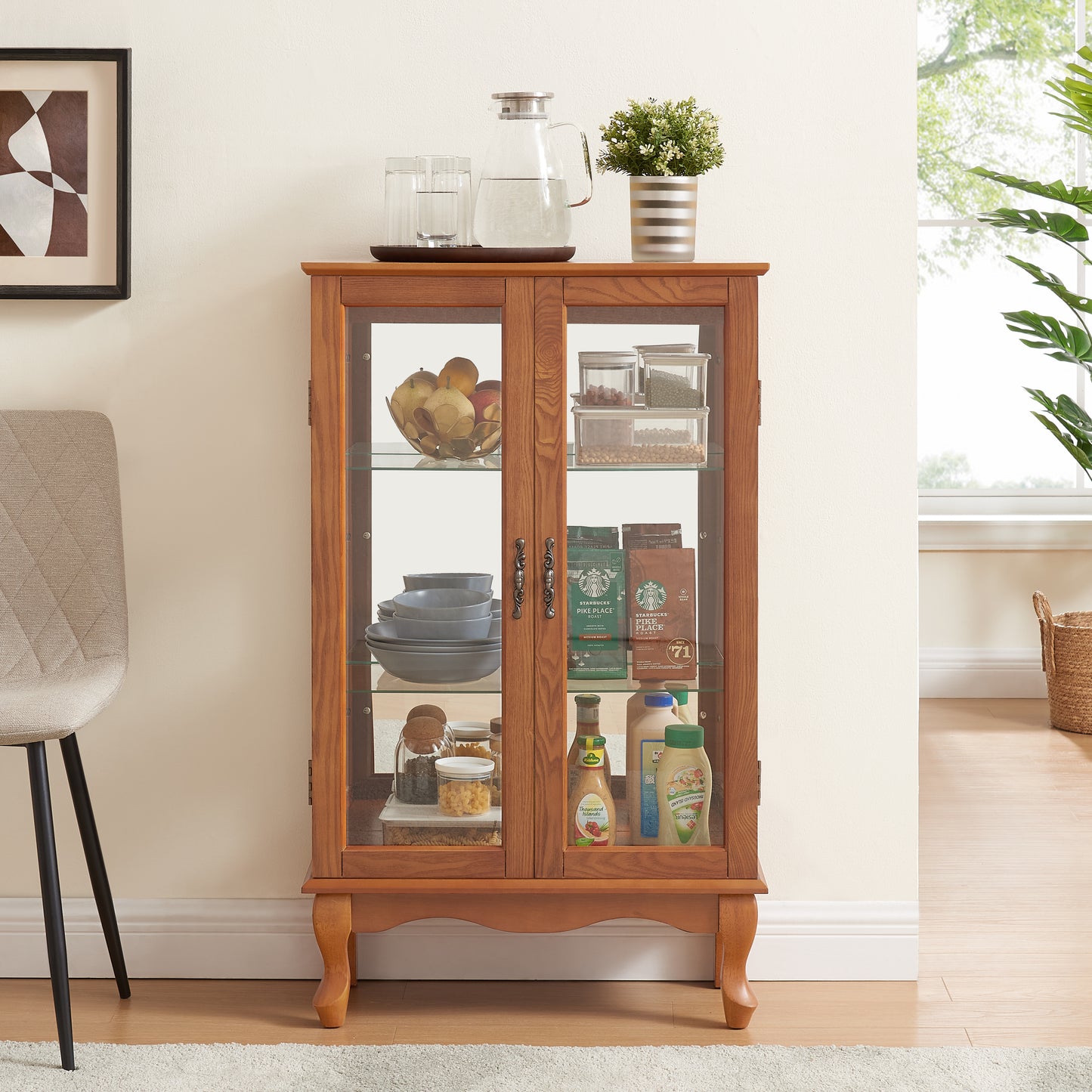 Jiron Traditional Mirrored Display Cabinet