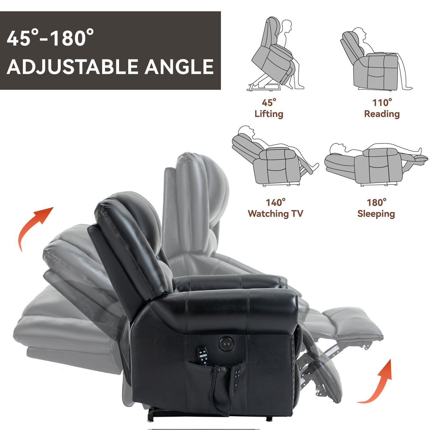 Sonoma Modern Genuine Leather Recliner Chair